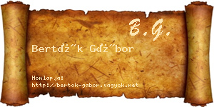 Bertók Gábor névjegykártya